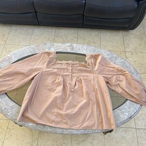 a.n.a Lace Detail Blouse - Light Brown